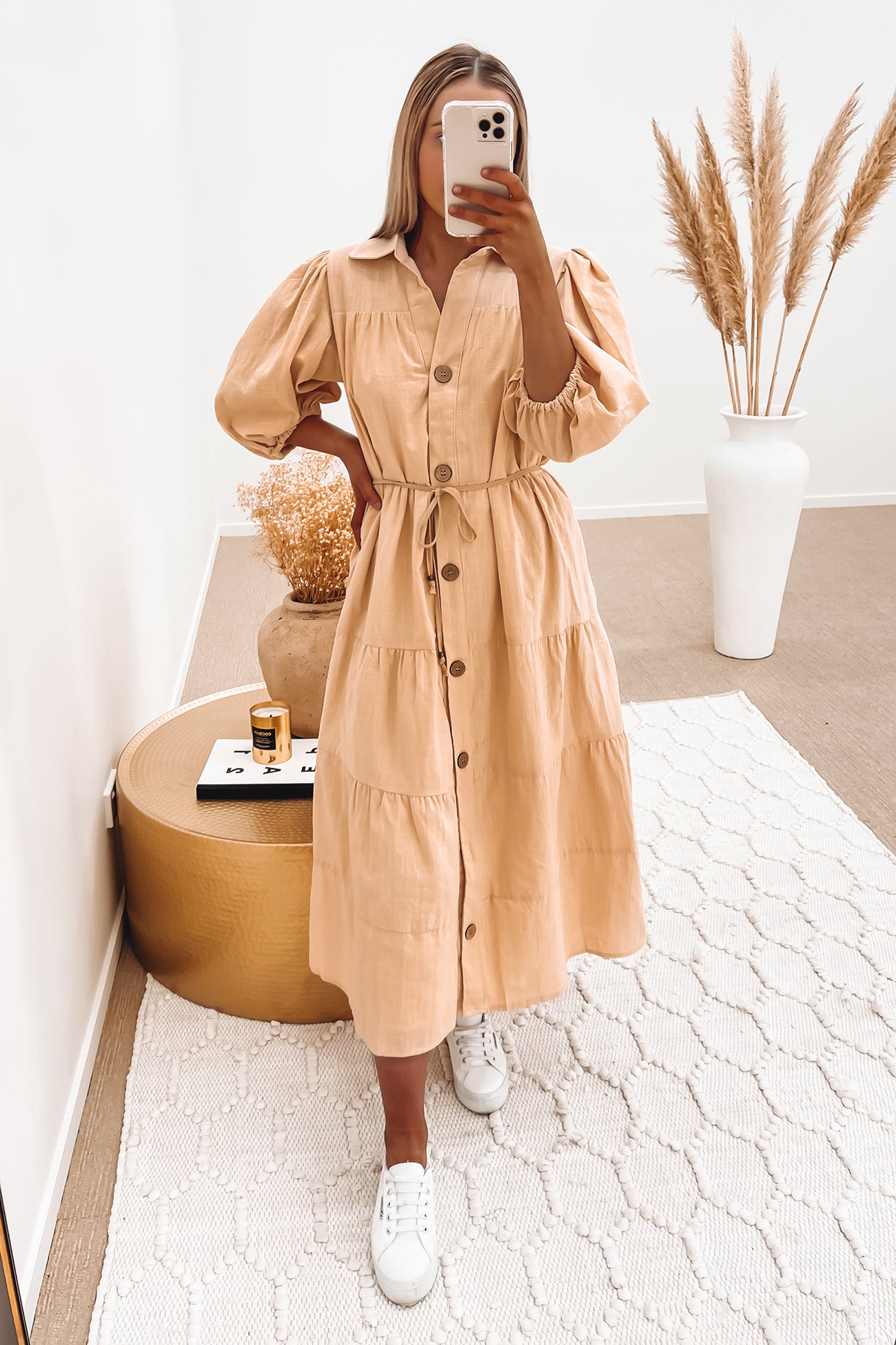 Rylan Midi Dress Beige