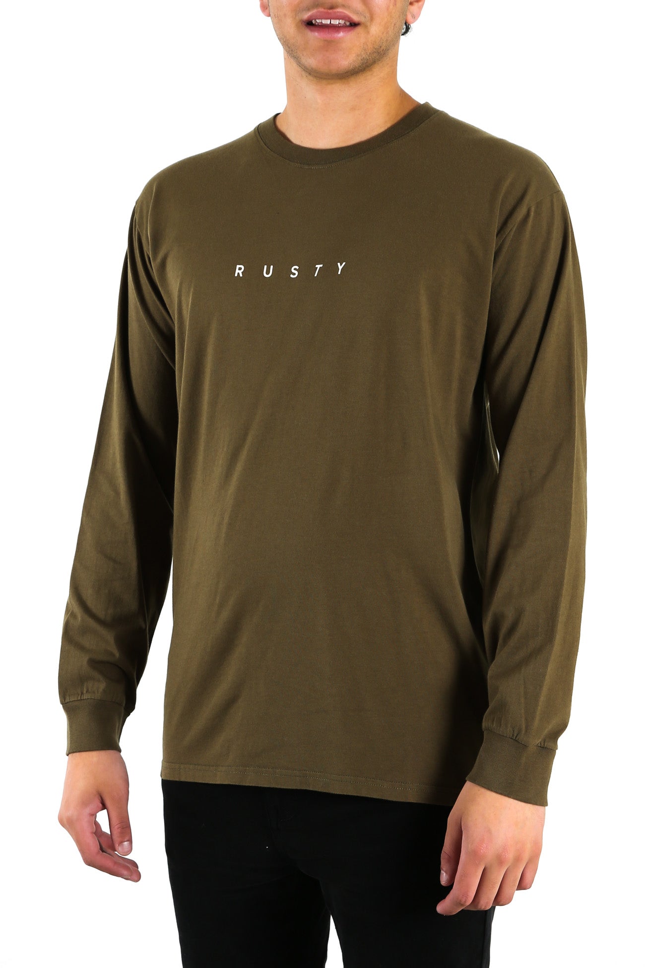 Short Cut Long Sleeve Tee Gun Green