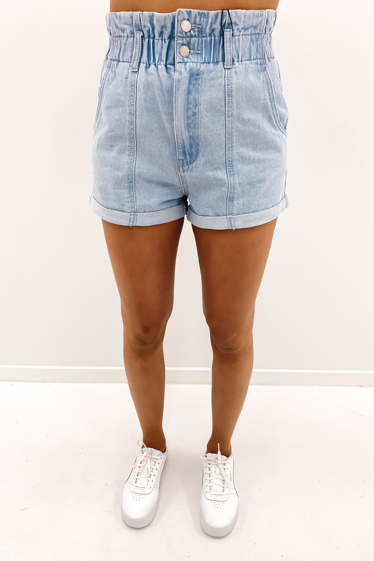 Sammi Paper Bag Short Light Blue