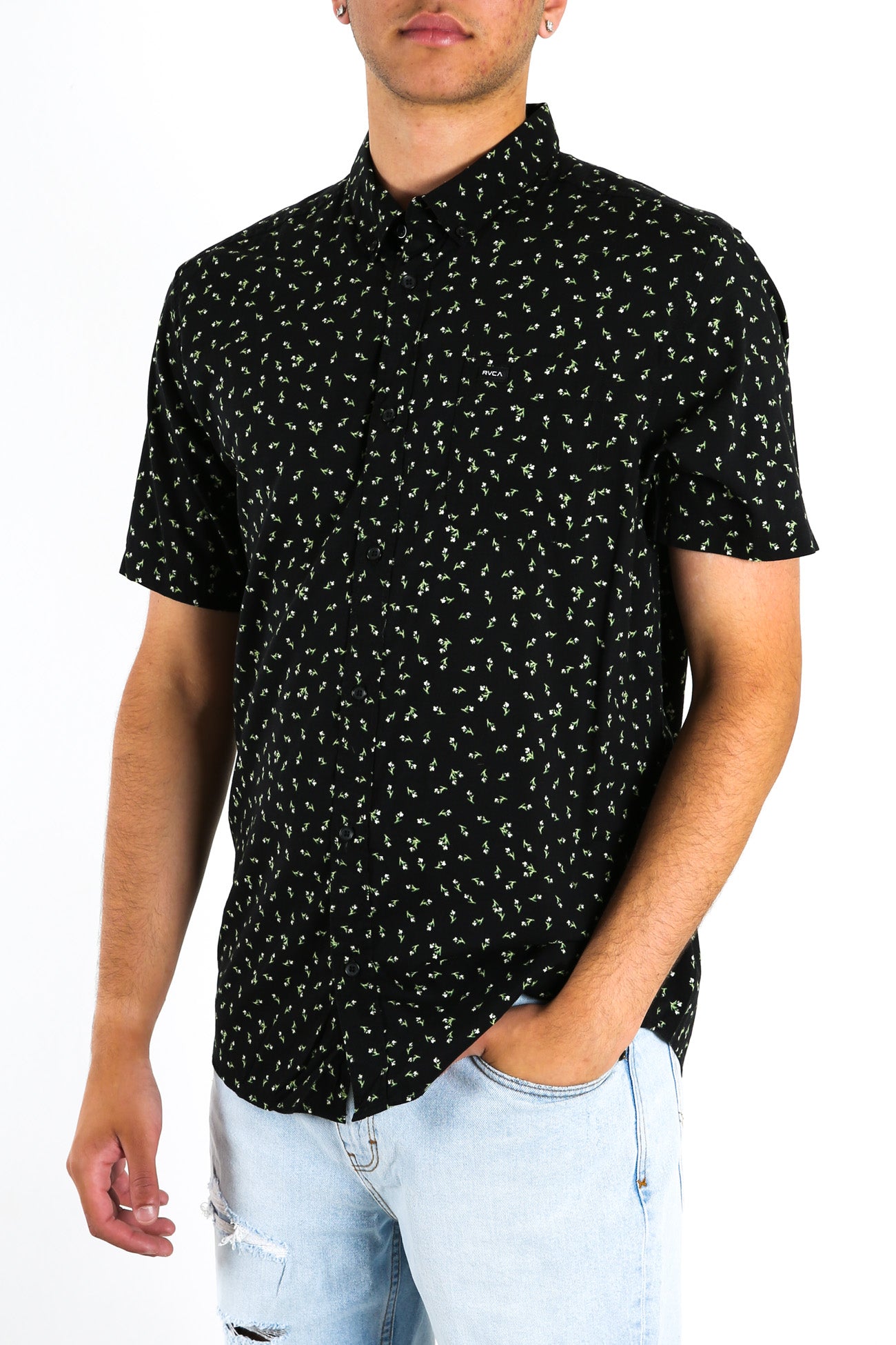 Scattered Short Sleeve Shirt Black