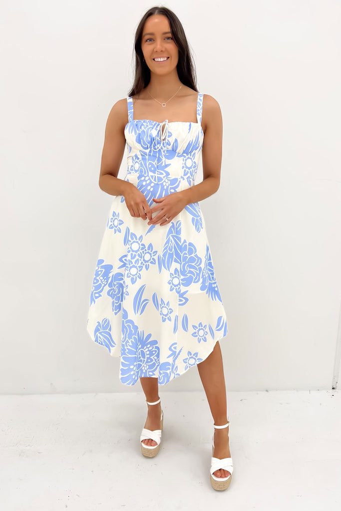 Scout Midi Dress Blue Cream Jean Jail