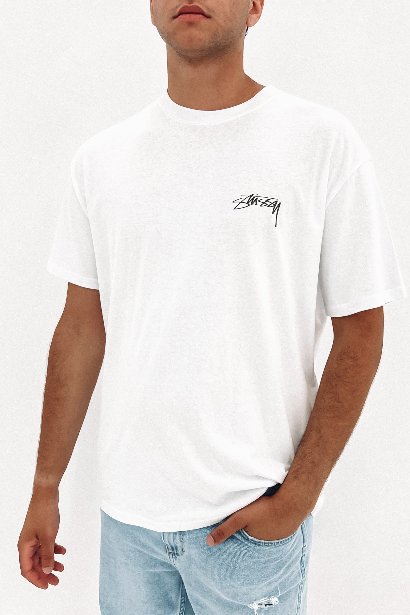 Shadow Script Short Sleeve True White