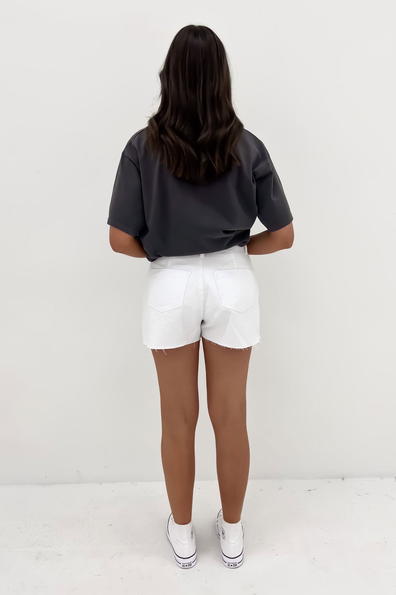 Shelby Denim Skort White