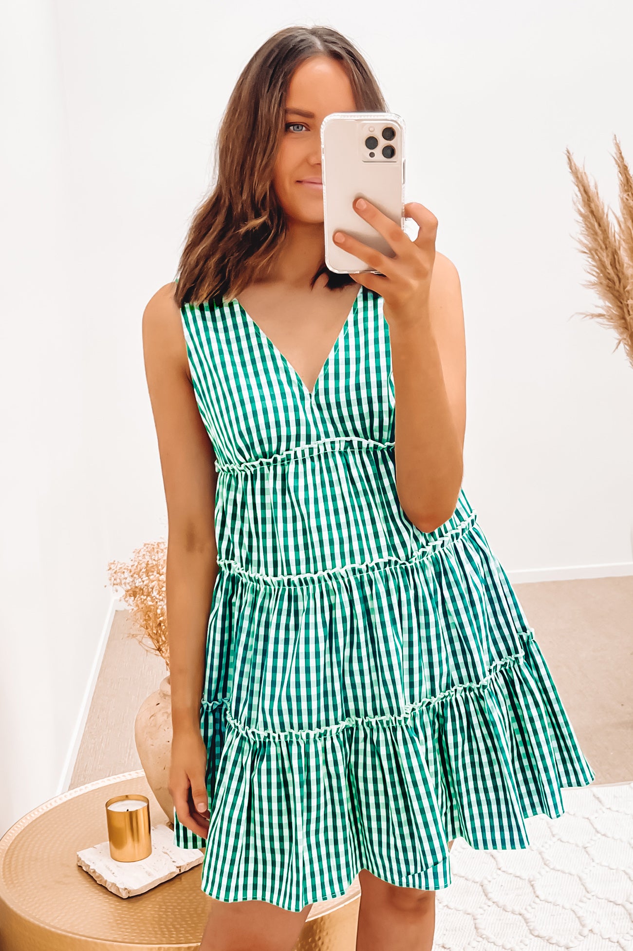 Simplicity Gingham Dress Green