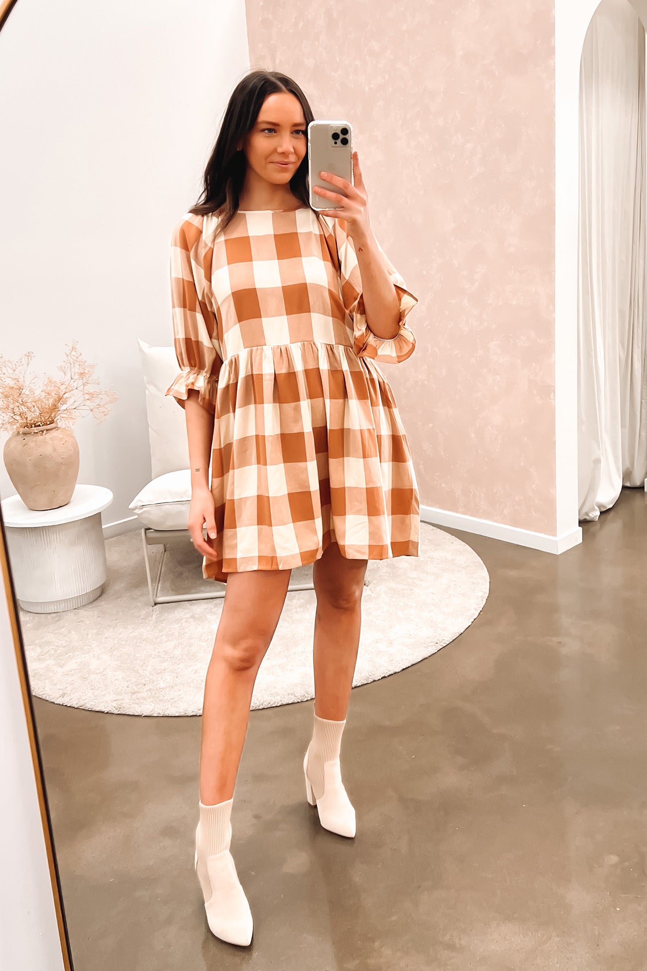 Skylar Mini Dress Tan