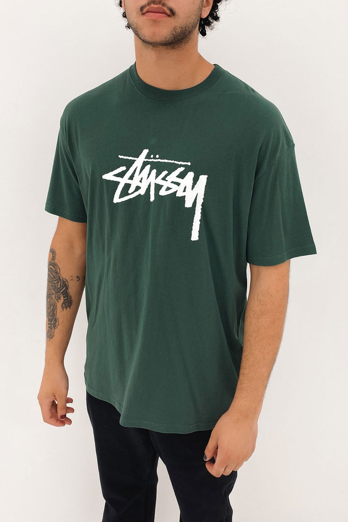Jensen Tee Green With Taupe Flowers
