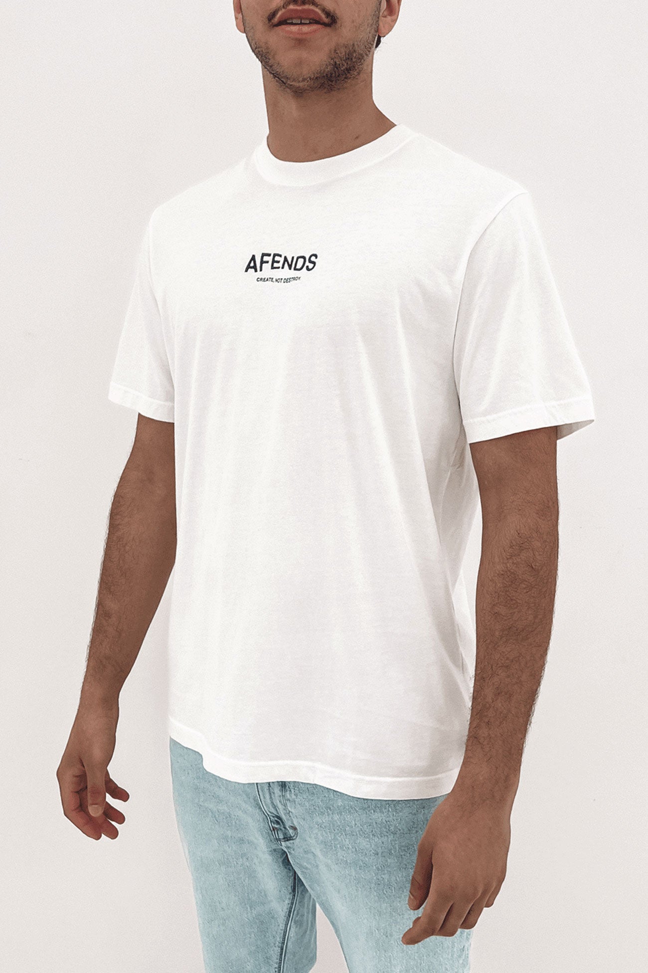 Spaced Recycled Retro Fit Tee White