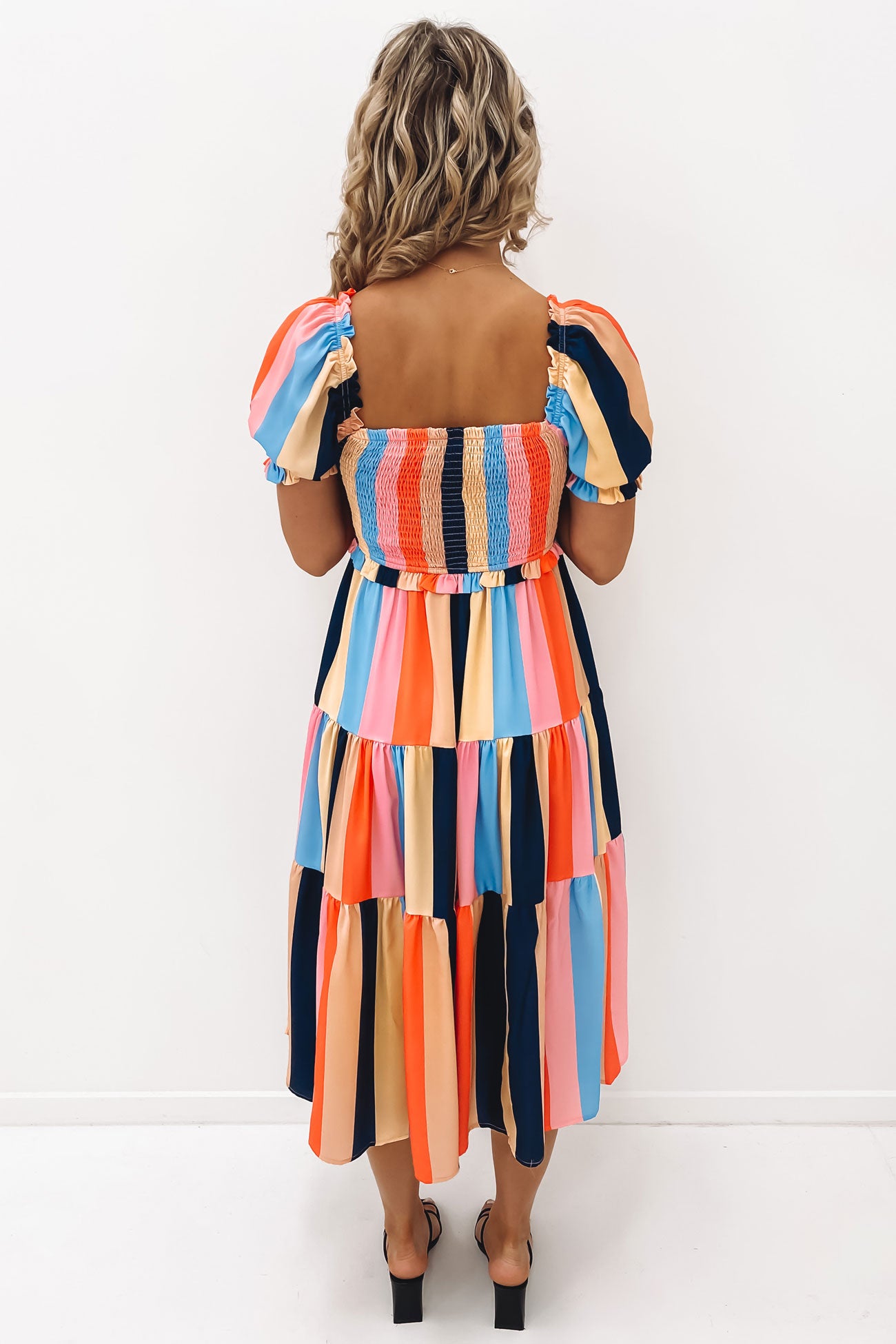 Spencer Midi Dress Licorice Stripe