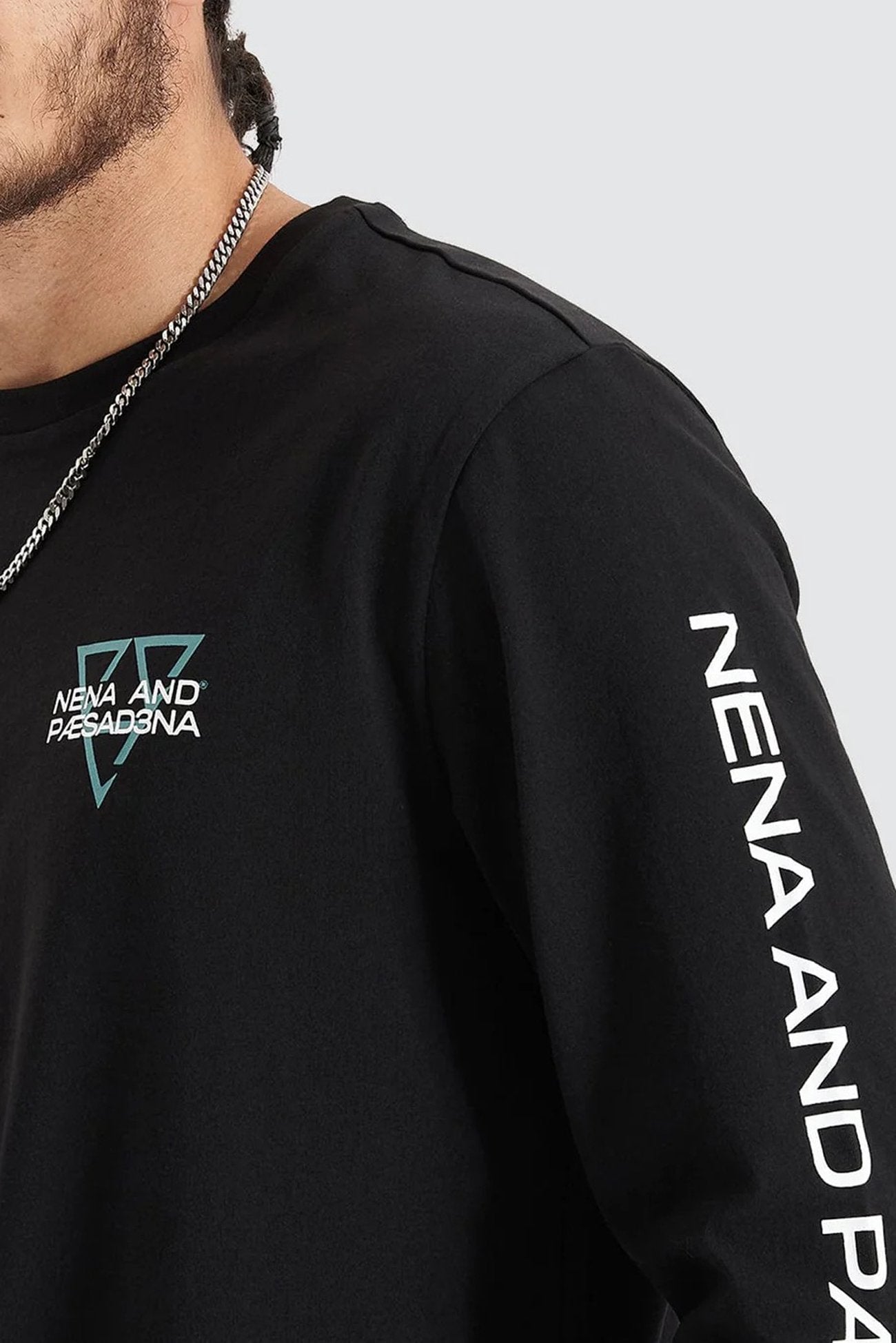 Squared Heavy Cape Back Long Sleeve Tee Jet Black