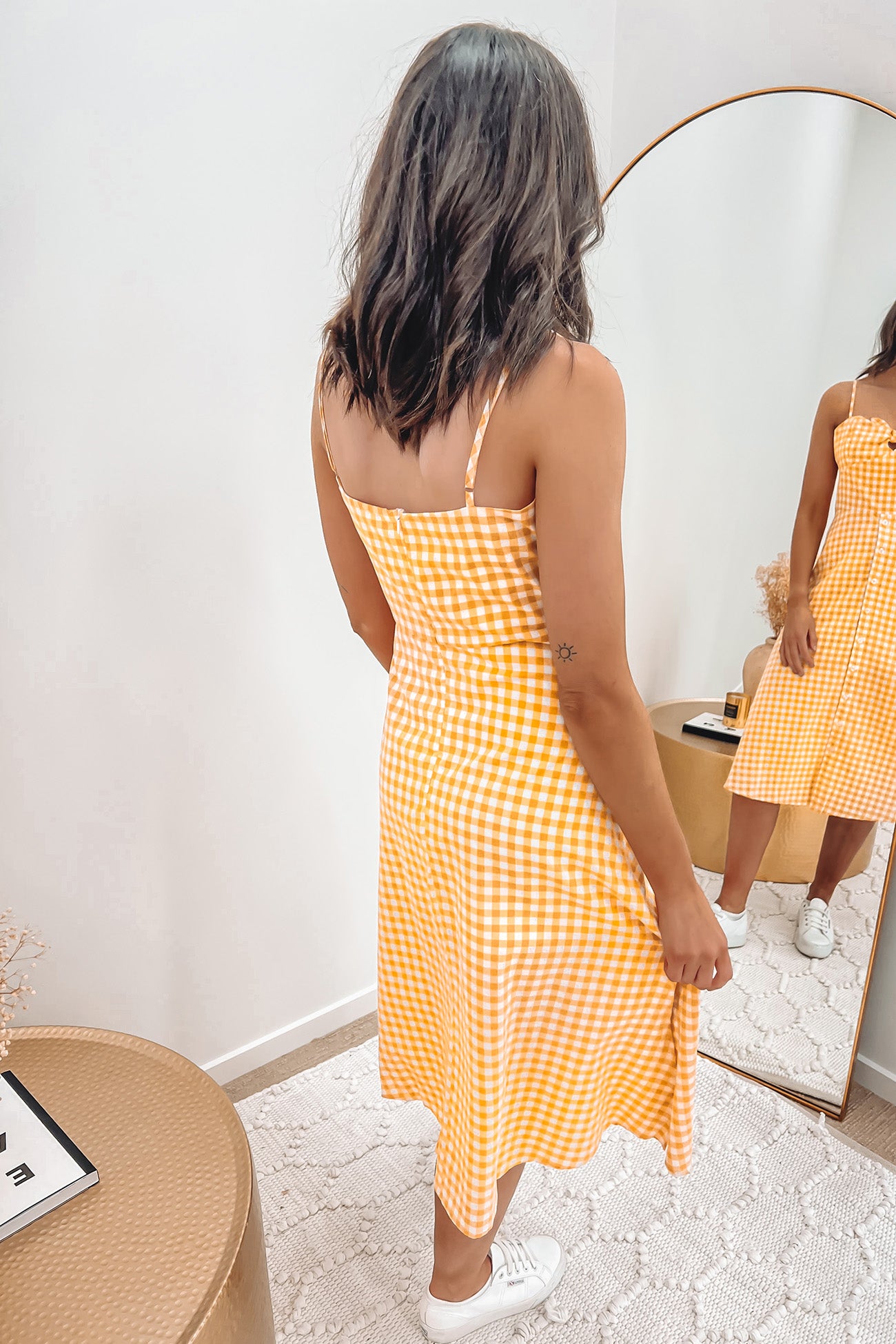 Sunset Bird Midi Dress Yellow