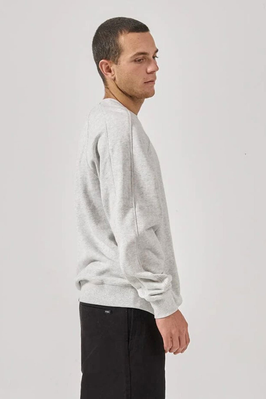 Superior Oversize Raglan Panel Crew White Marle