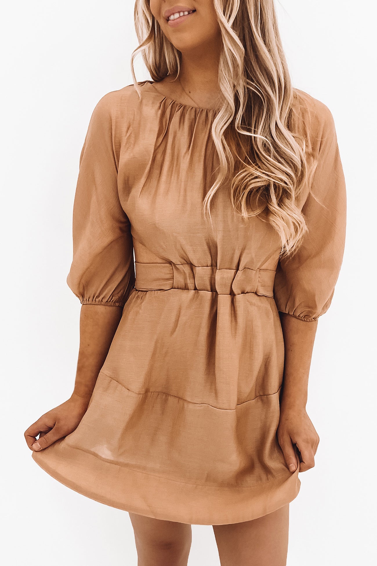 Telisha Mini Dress Tan