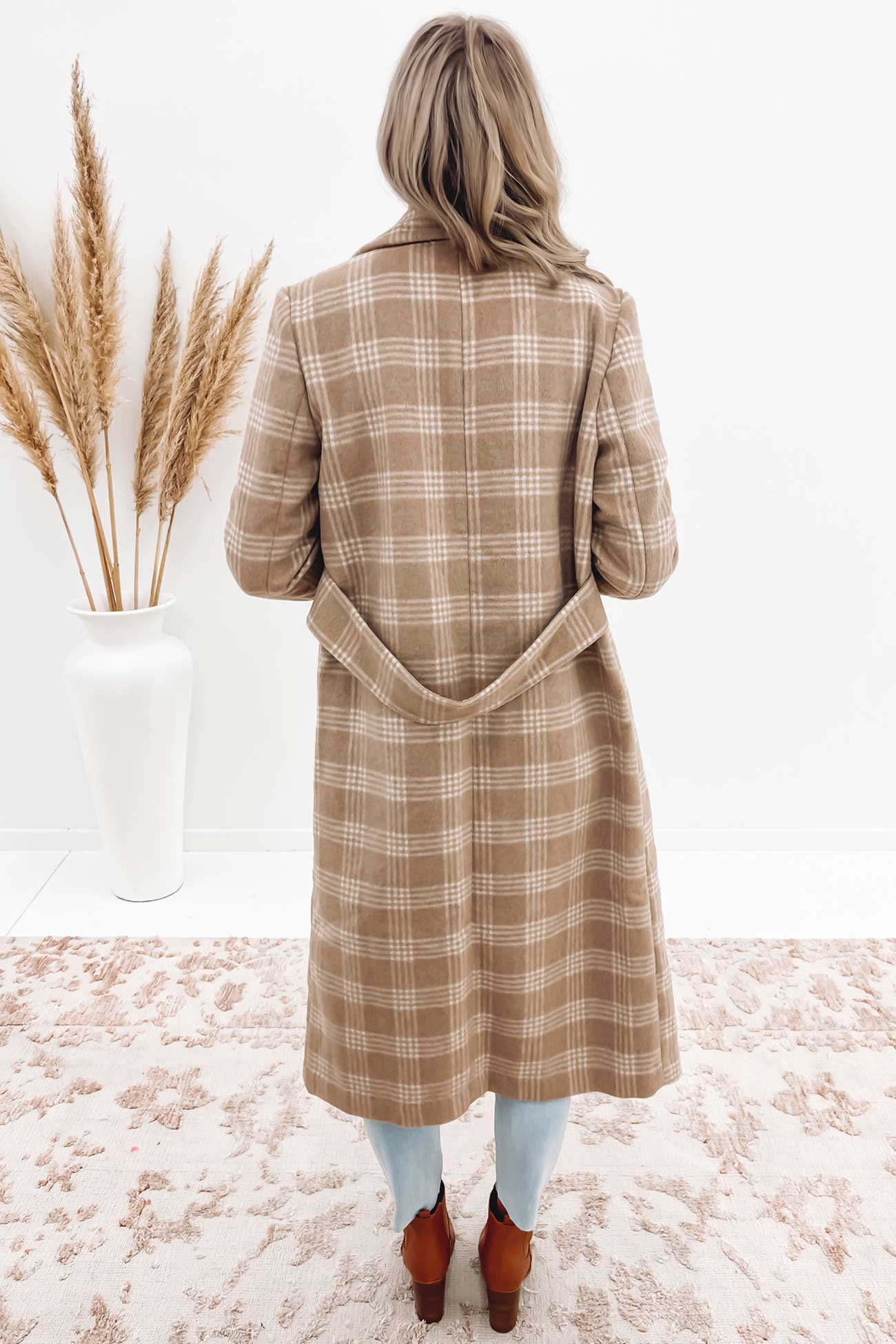 The Dreamer Coat Beige Plaid
