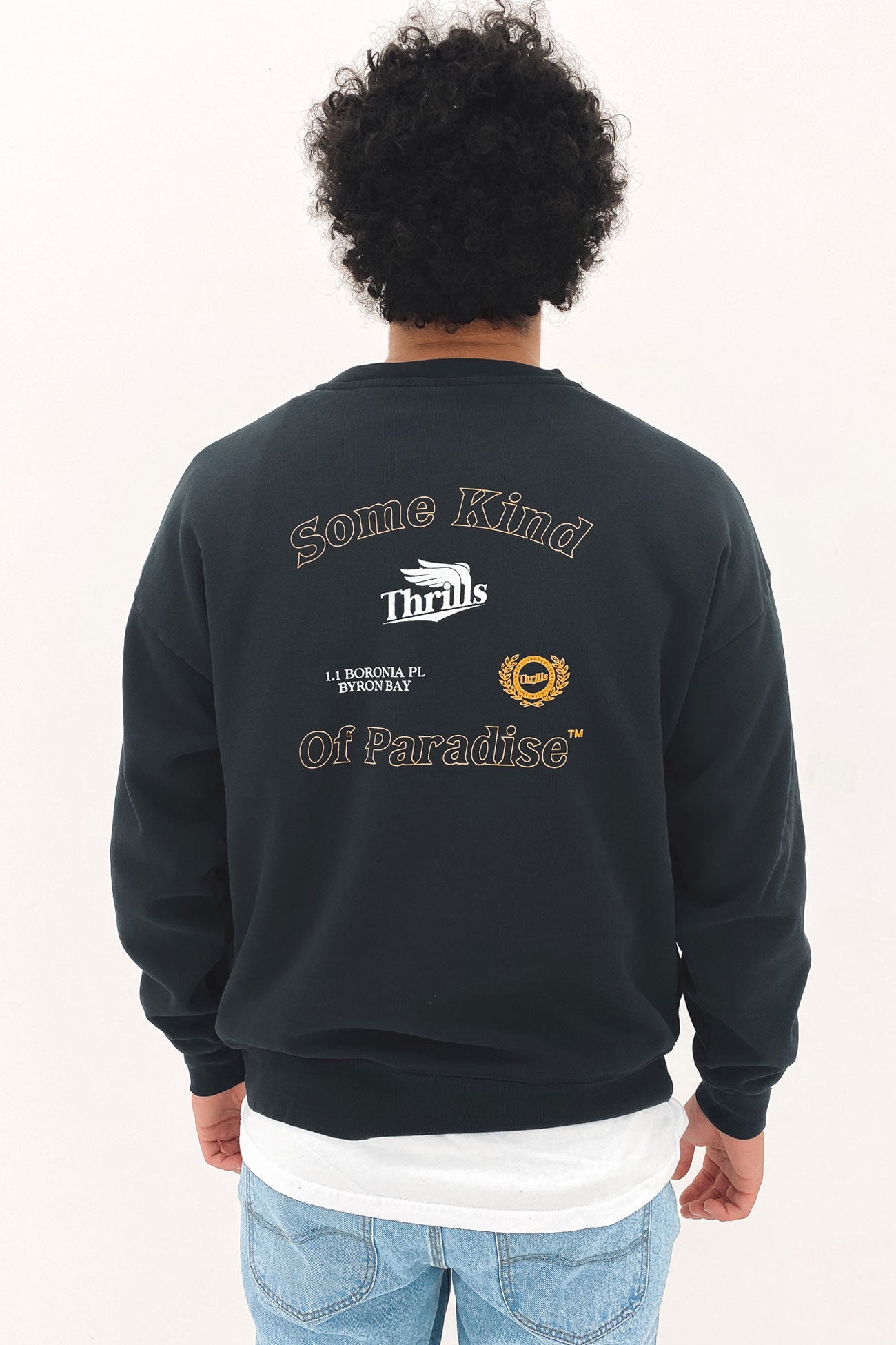 Thrills High Life Slouch Fit Crew Twilight Black