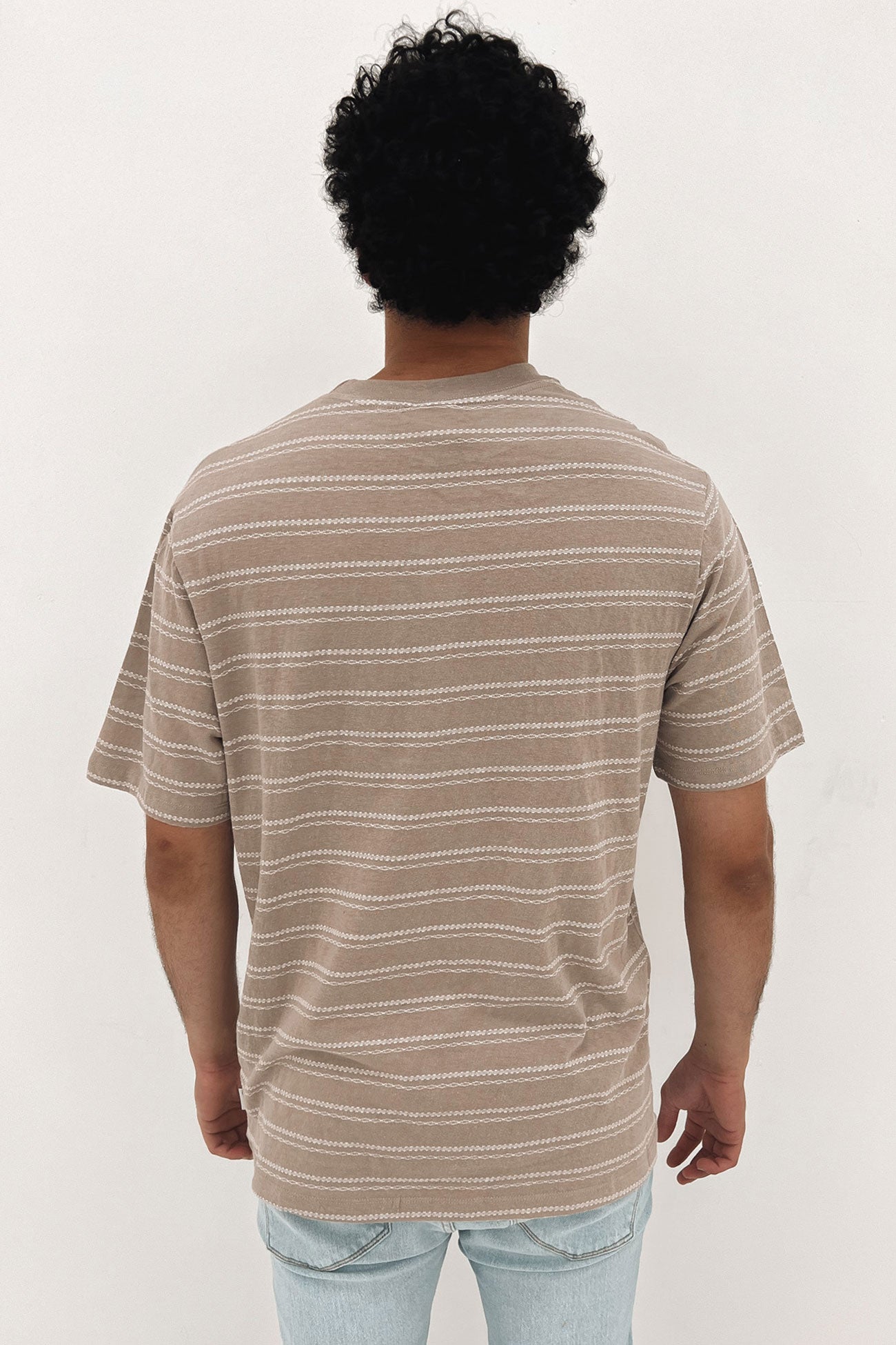 Tracks Stripe Tee Sand