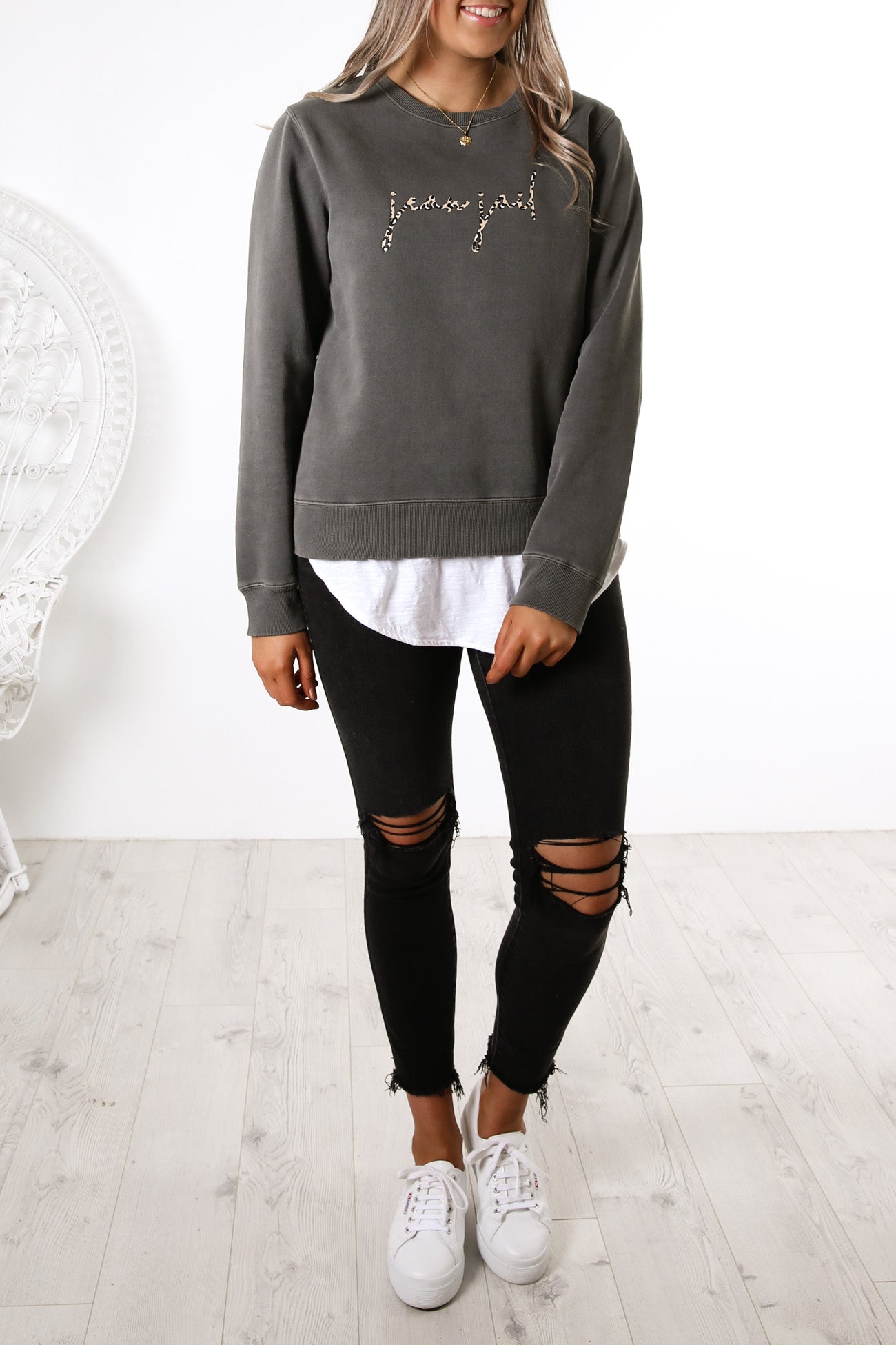 Unstoppable Crew Washed Black Leopard