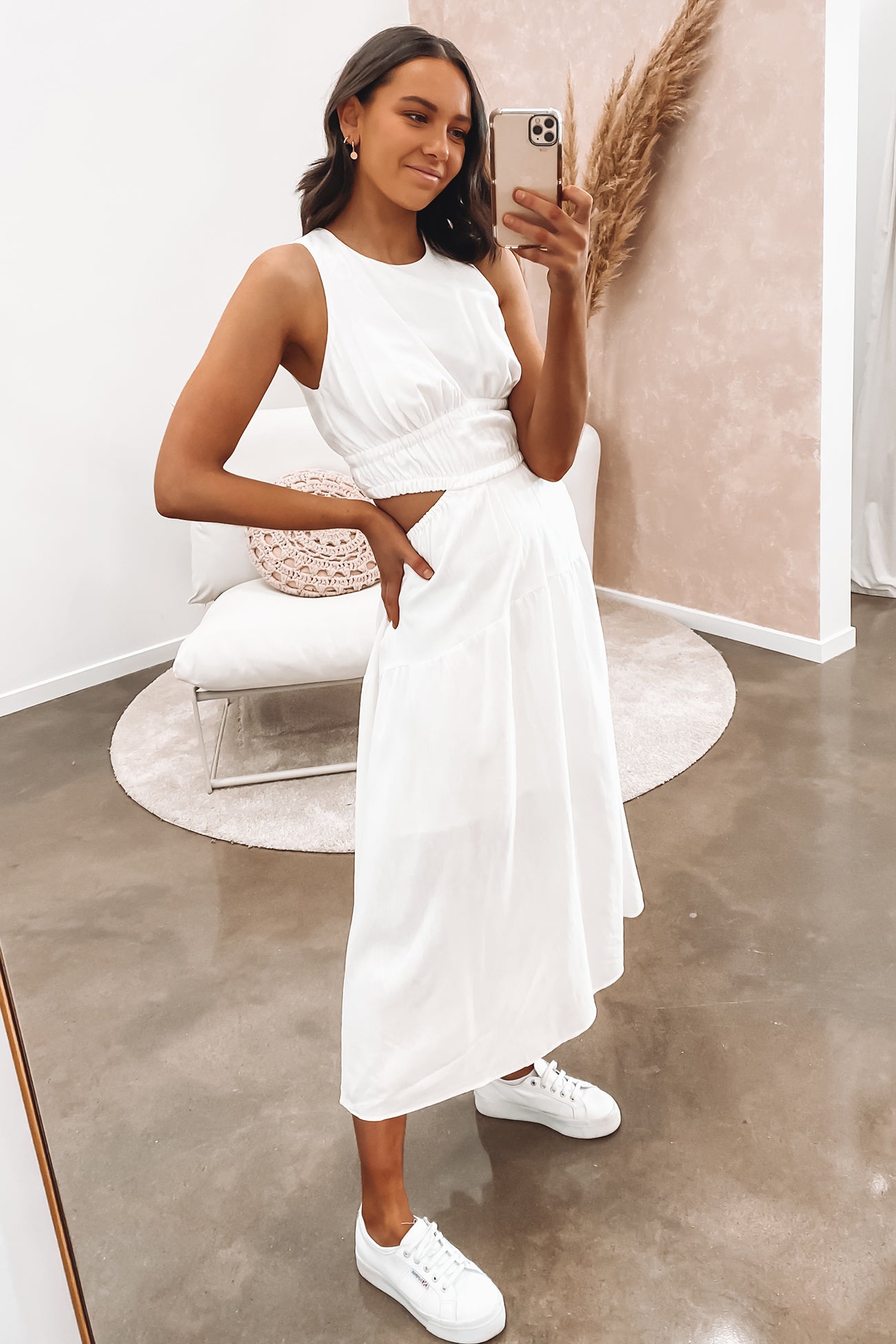 Valerie Midi Dress White