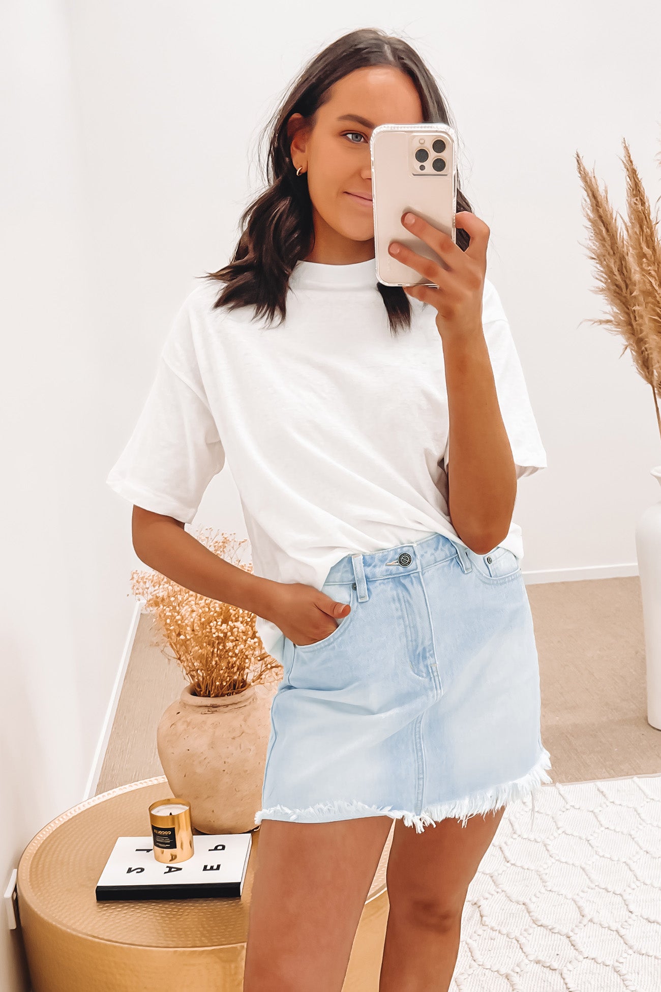 Valley Denim Skirt Light Blue