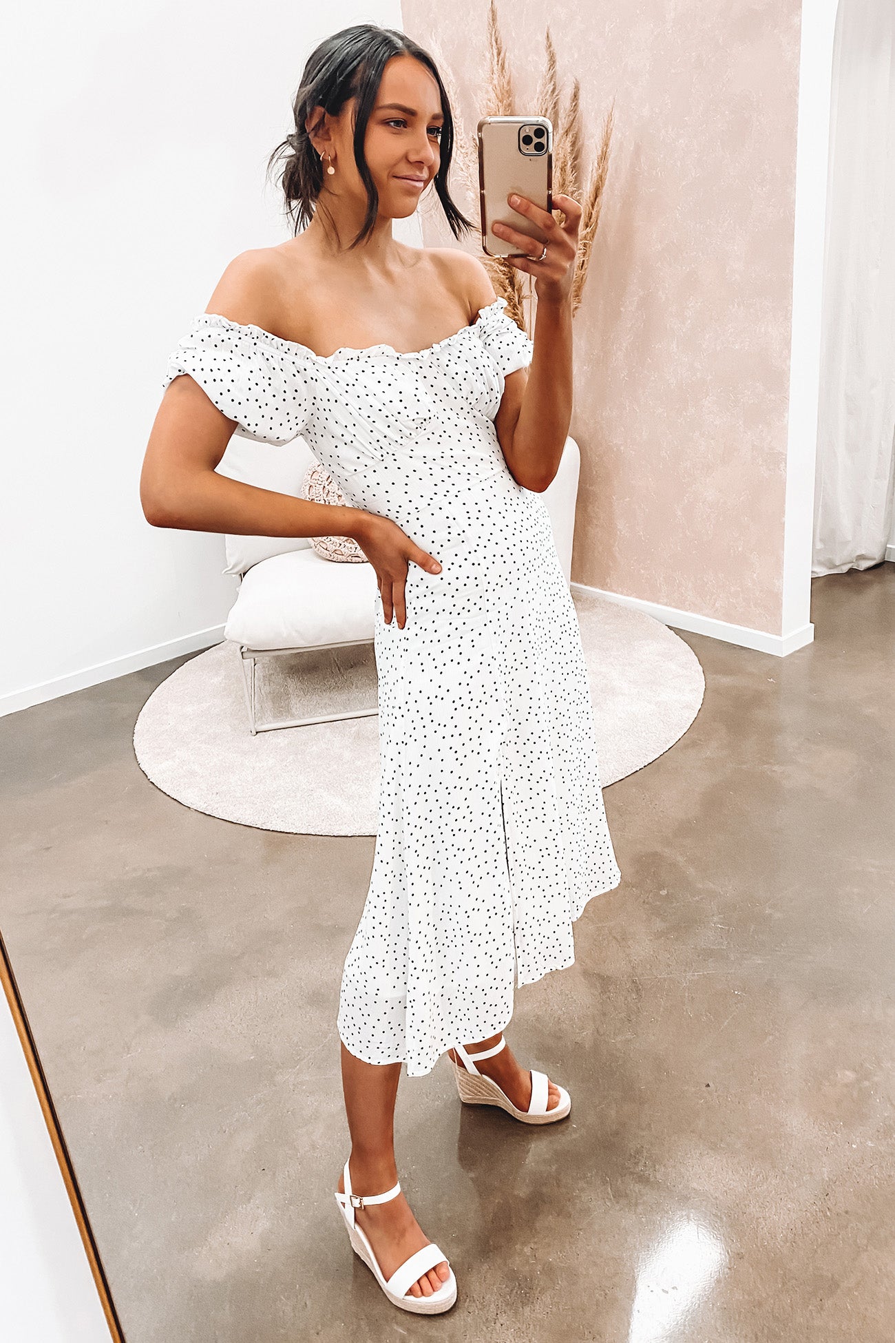 Vera Midi Dress White
