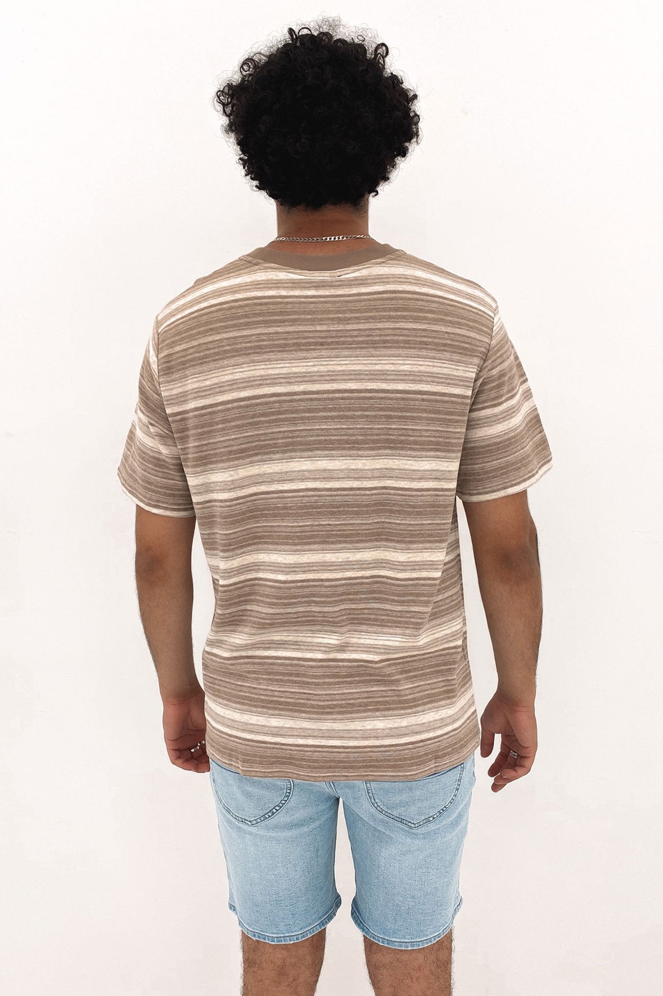 Vintage Stripe Short Sleeve T-Shirt Chocolate