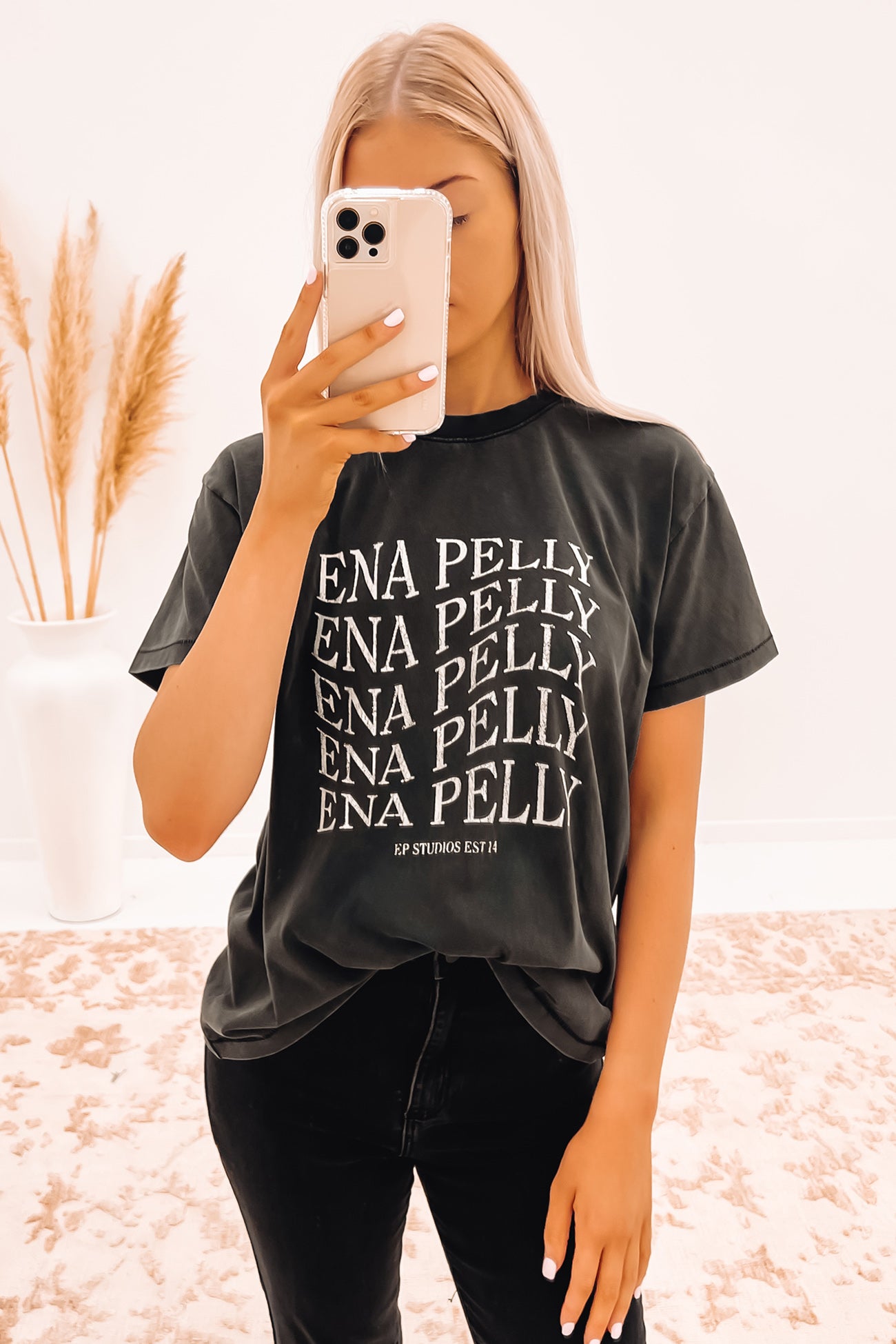 Warped Logo Tee Washed Black