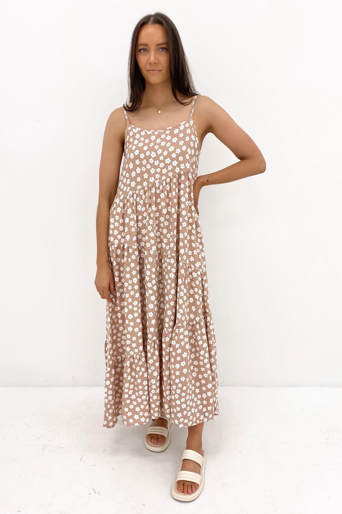 Waylon Midi Dress Latte Daisy