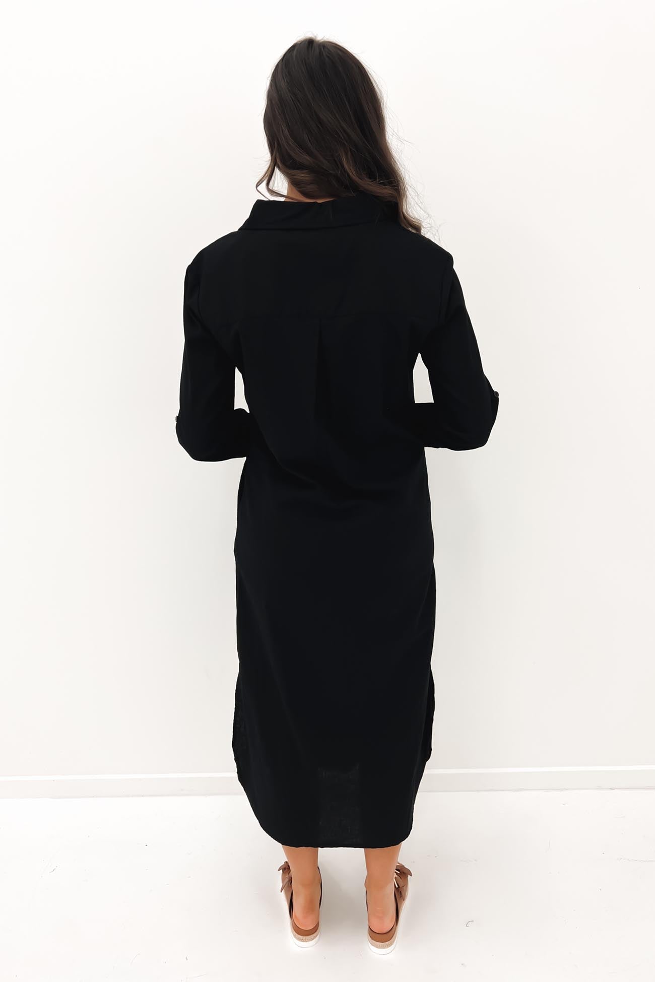 Willow Shirt Dress Black