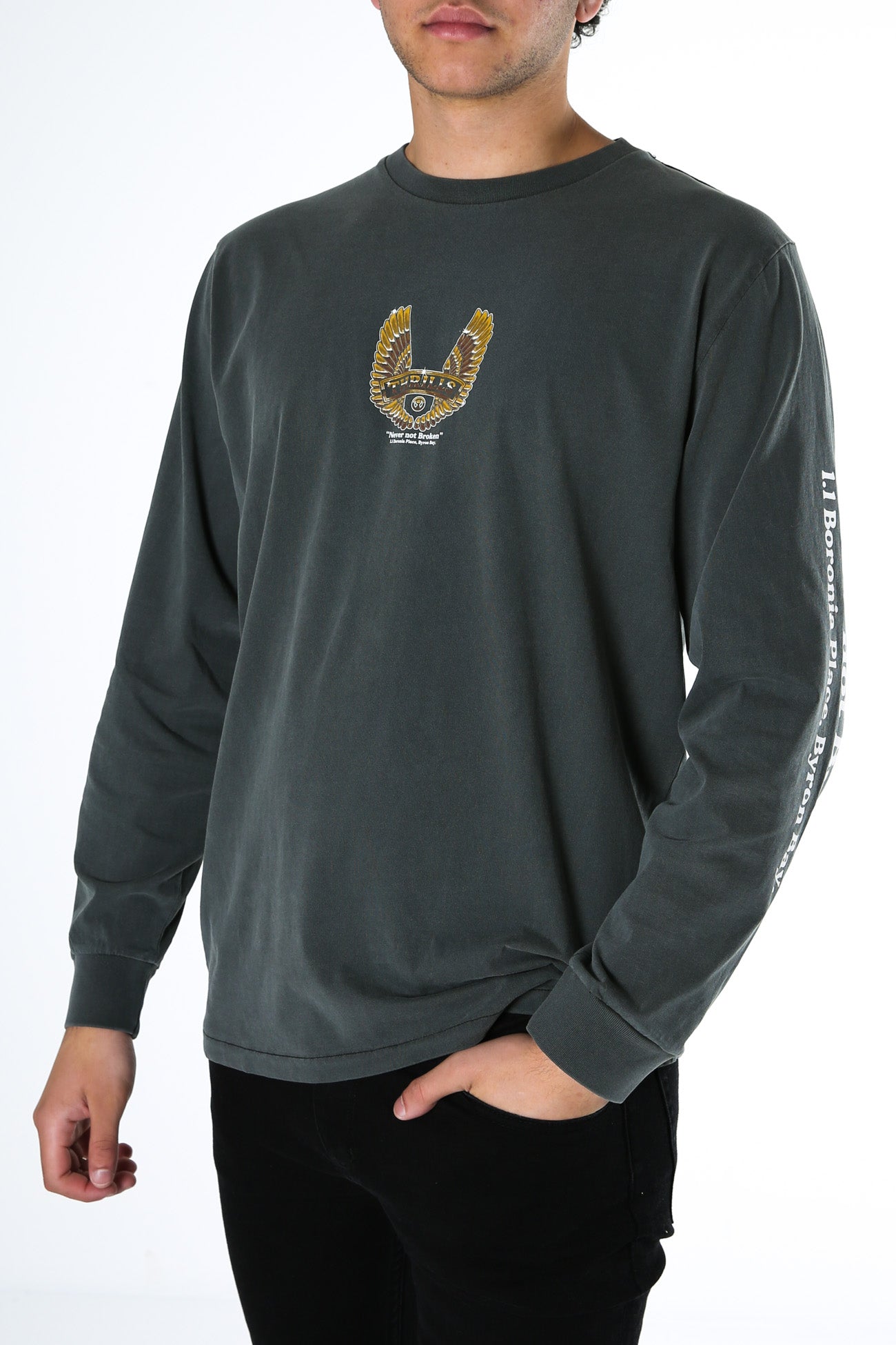 Wings of Steel Merch Fit Long Sleeve Tee Merch Black
