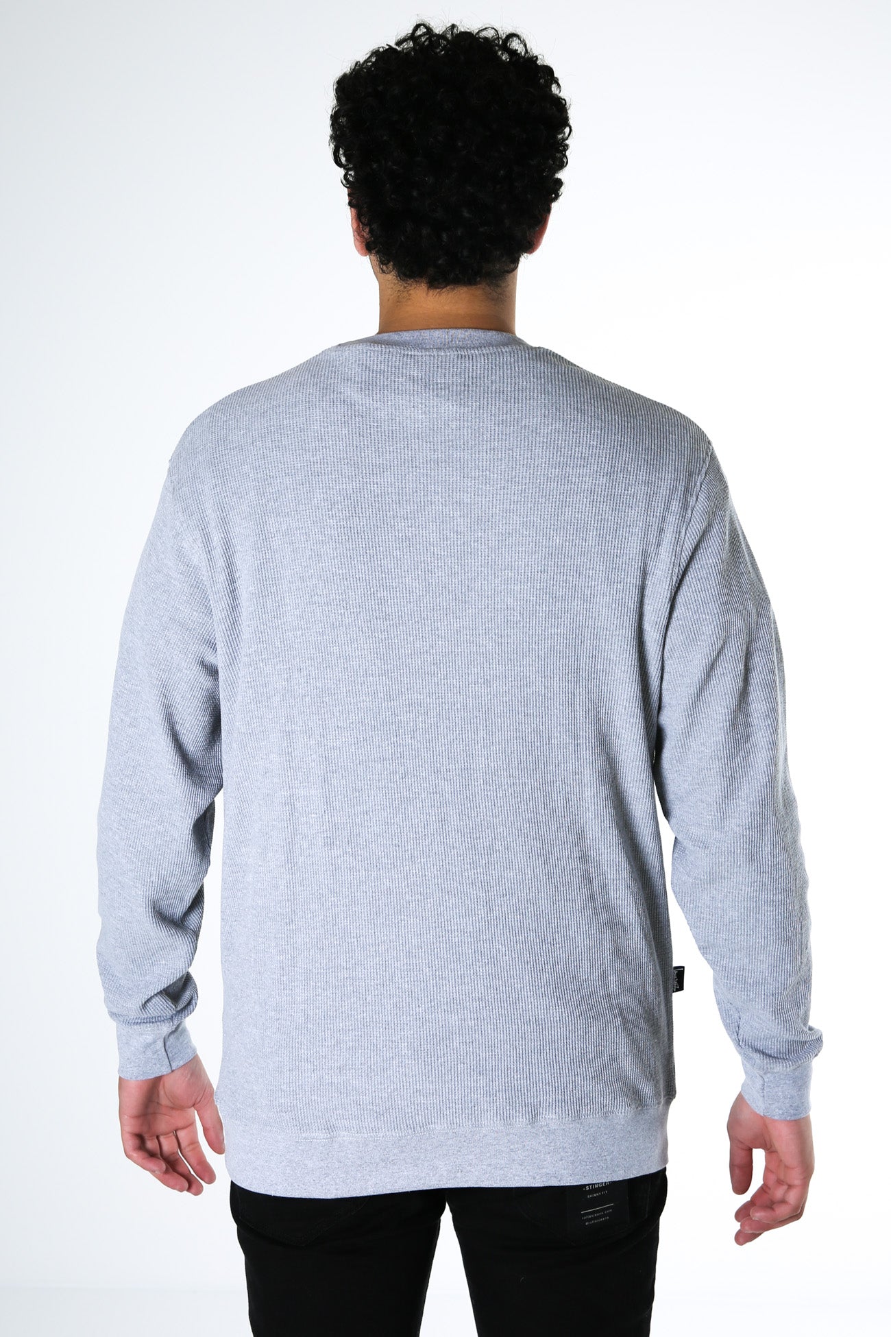 Workwear Waffle Crew True Grey Marle