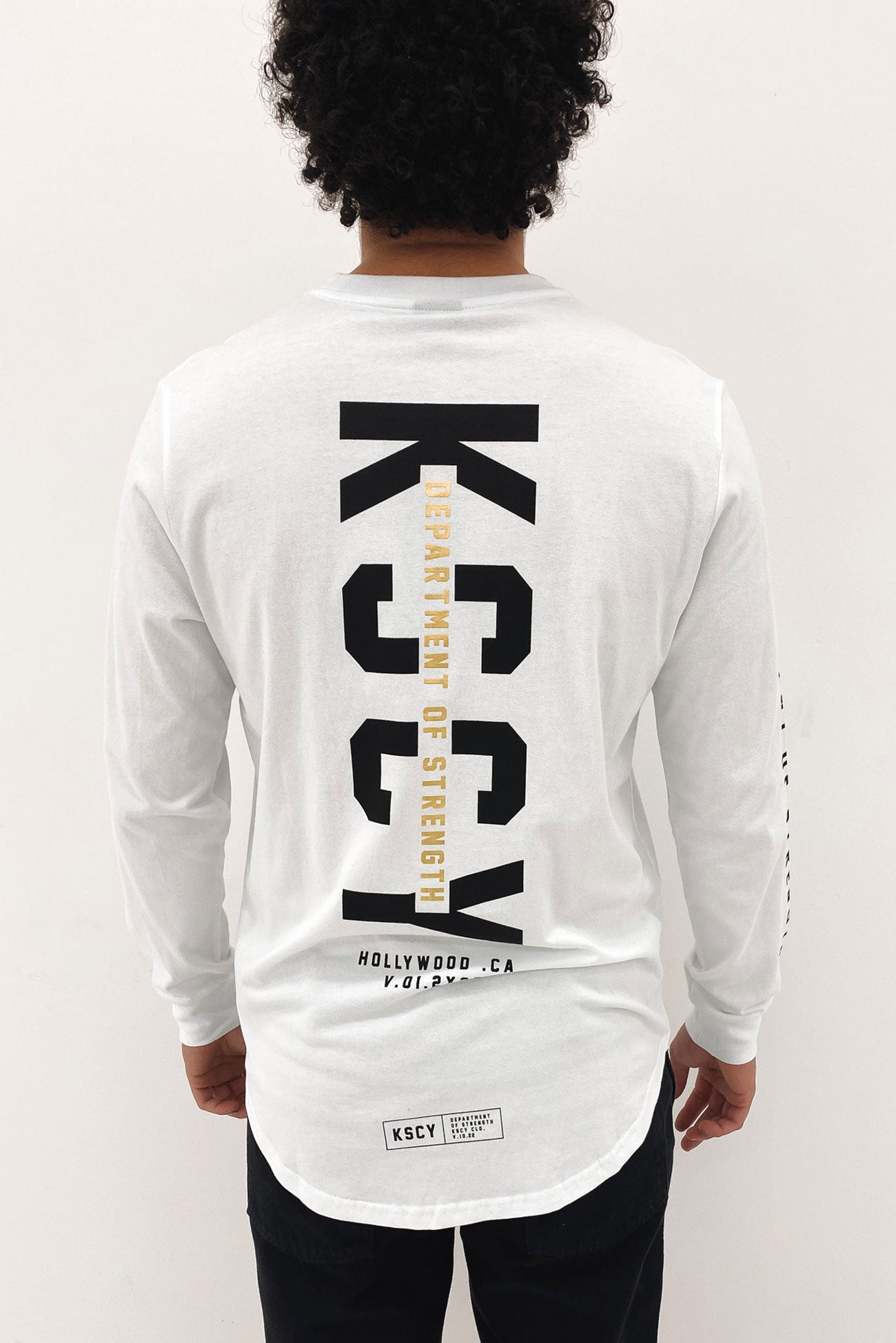 Zenia Dual Curved Long Sleeve Tee White