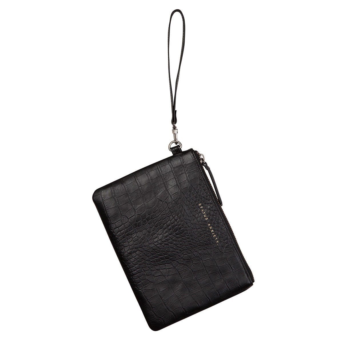 Fixation Wallet Black Croc Embossed Status Anxiety - Jean Jail