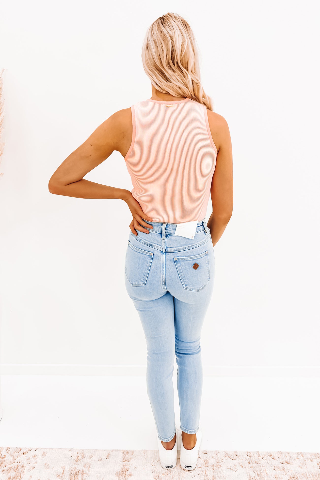 Claudia Ribbed Knit Pink Peach