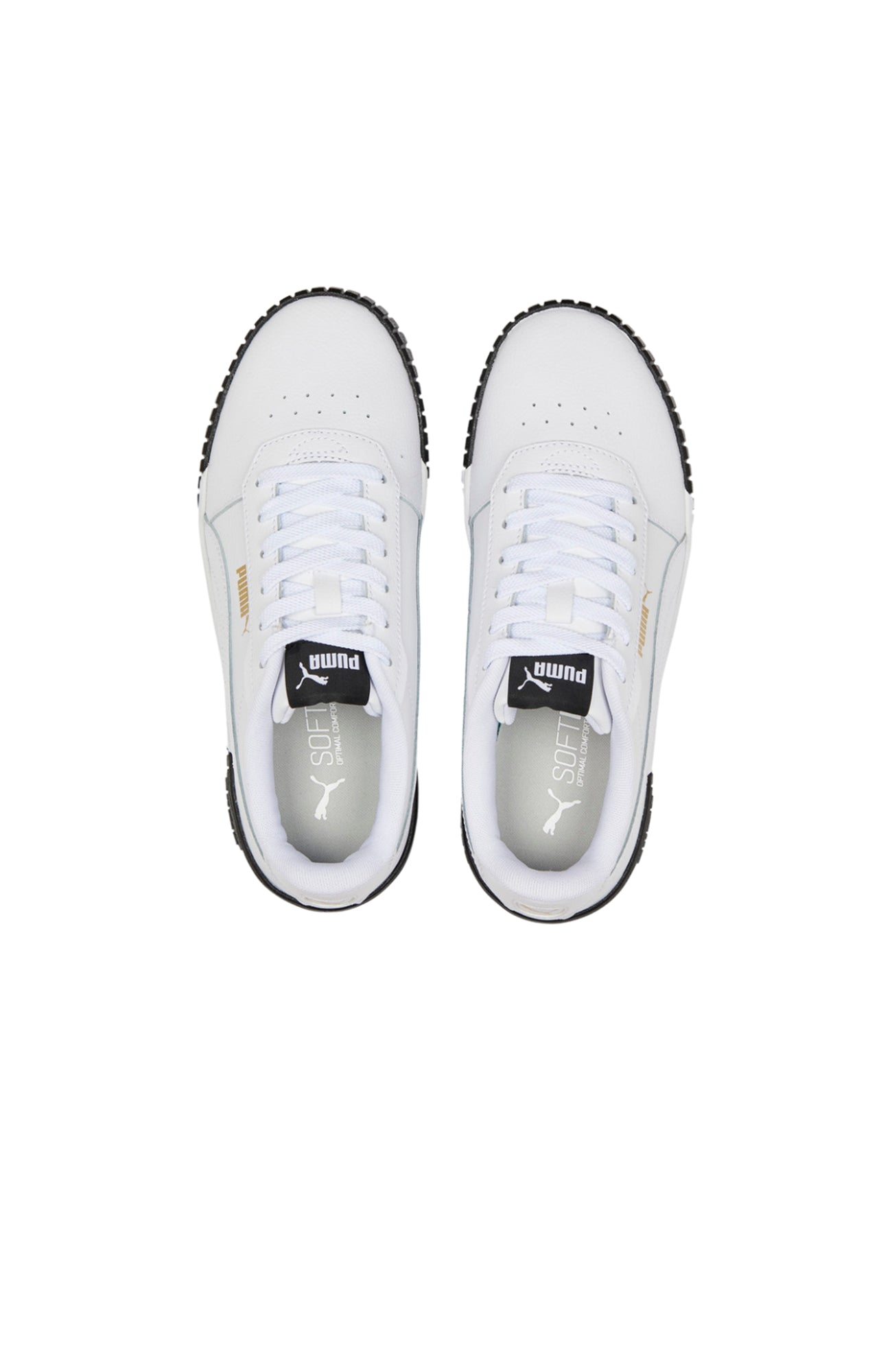 Carina 2.0 Leather Sneaker Puma White Black Team Gold