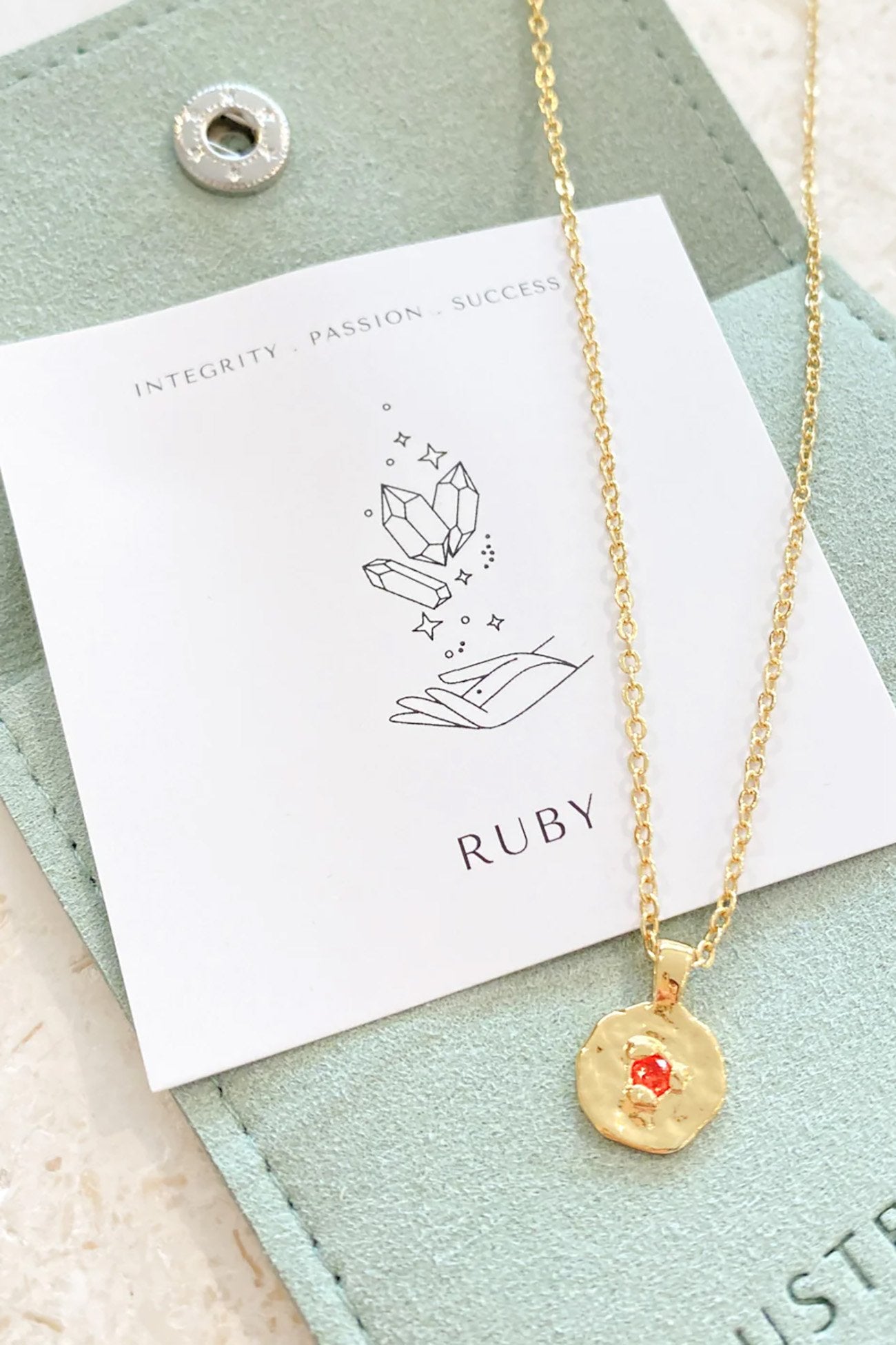 Birthstone Necklace July Gold