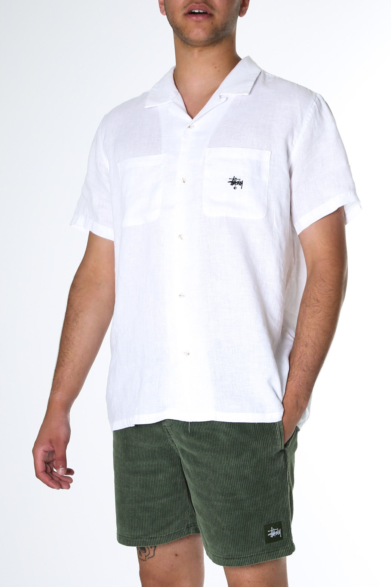 Linen Short Sleeve Shirt White
