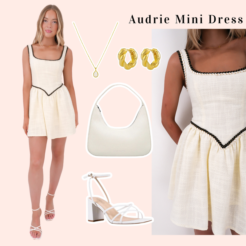 The Audrie Mini Dress Cream