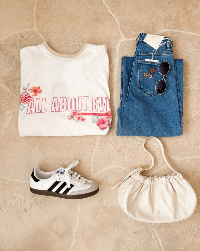 Hawaiian Hibiscus Oversized Tee Vintage White