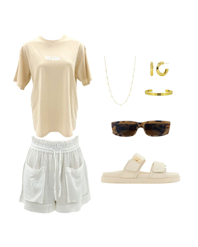 ZAH ZAH Logo Tee Beige