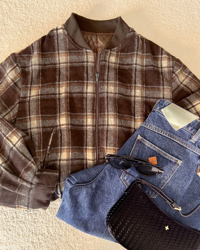 Faye Jacket in Chocolate Check