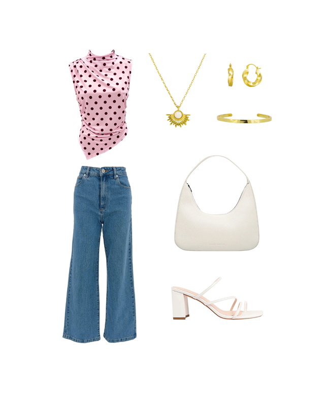 Nixie Top Pink Polka Dots