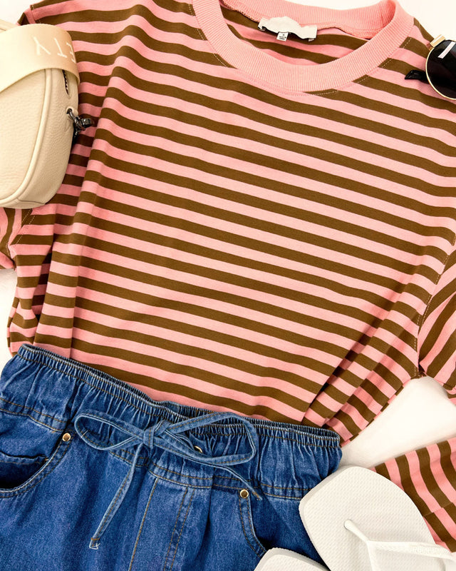 Maddie Long Sleeve Tee Pink Bronze
