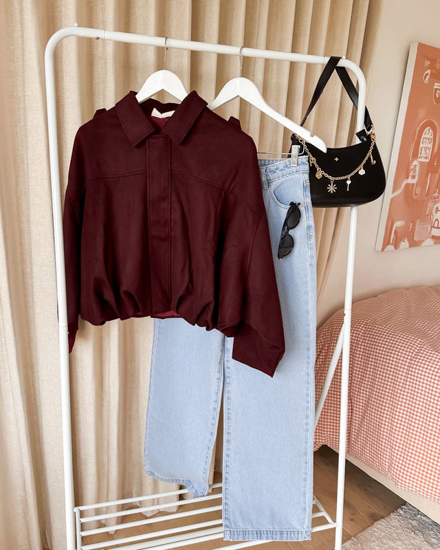 The Brooke Suede Bomber