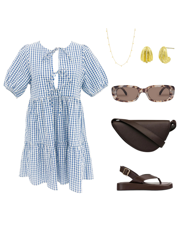 Micky Short Sleeve Mini Dress Check