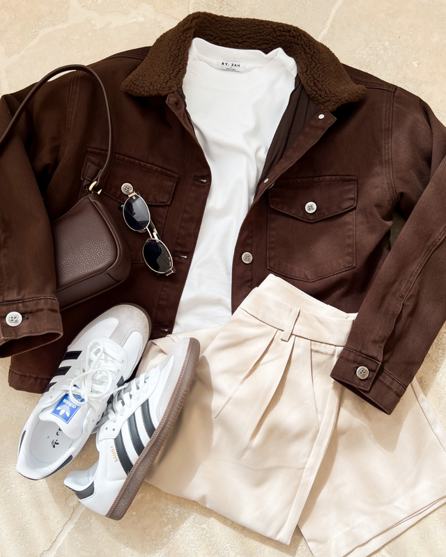 Sutton Denim Sherpa Jacket Chocolate