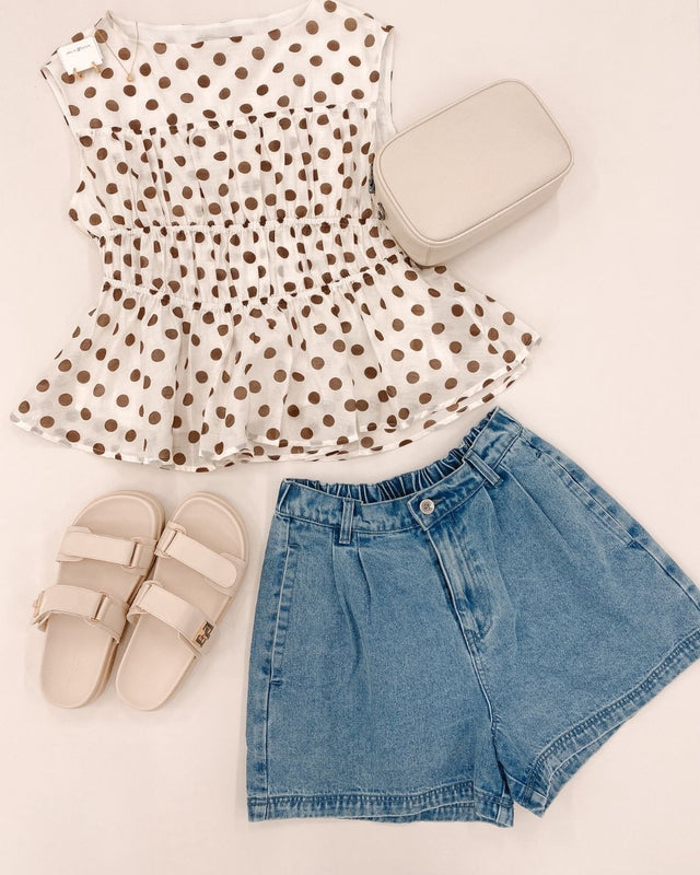 Vienne Top Cream Polka Dot