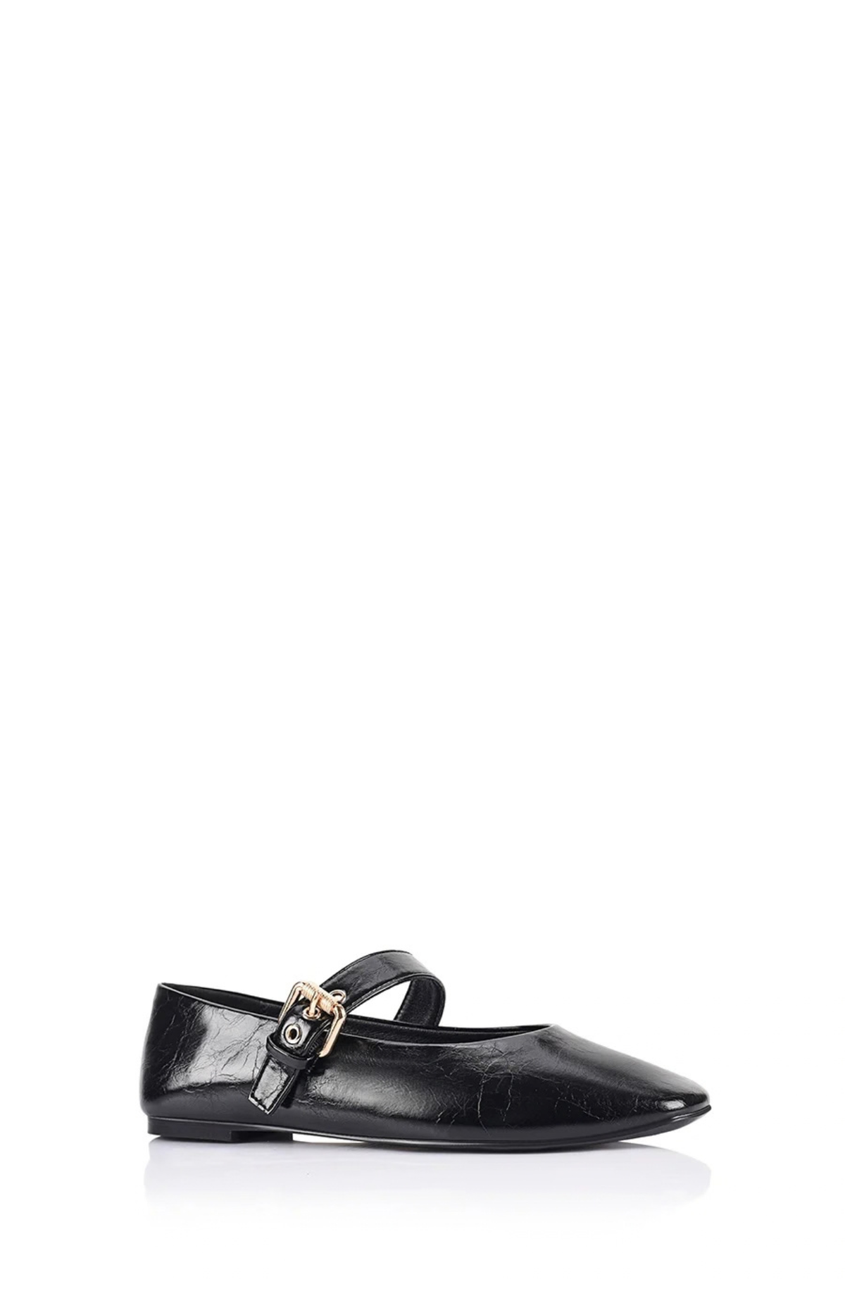 Europe Mary-Jane Flats Black Crinkle