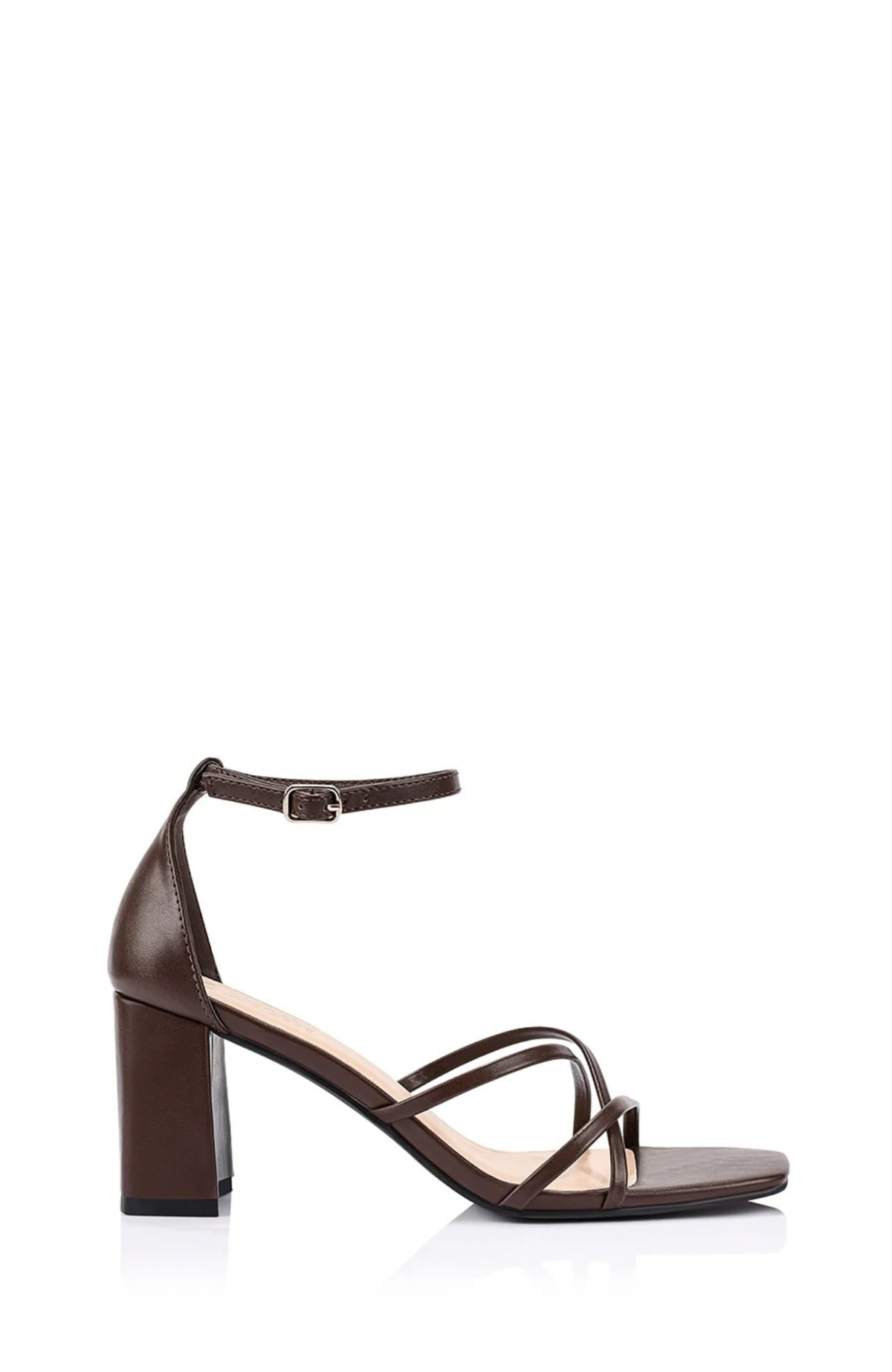 Nelly Block Heel Sandals Chocolate Brown