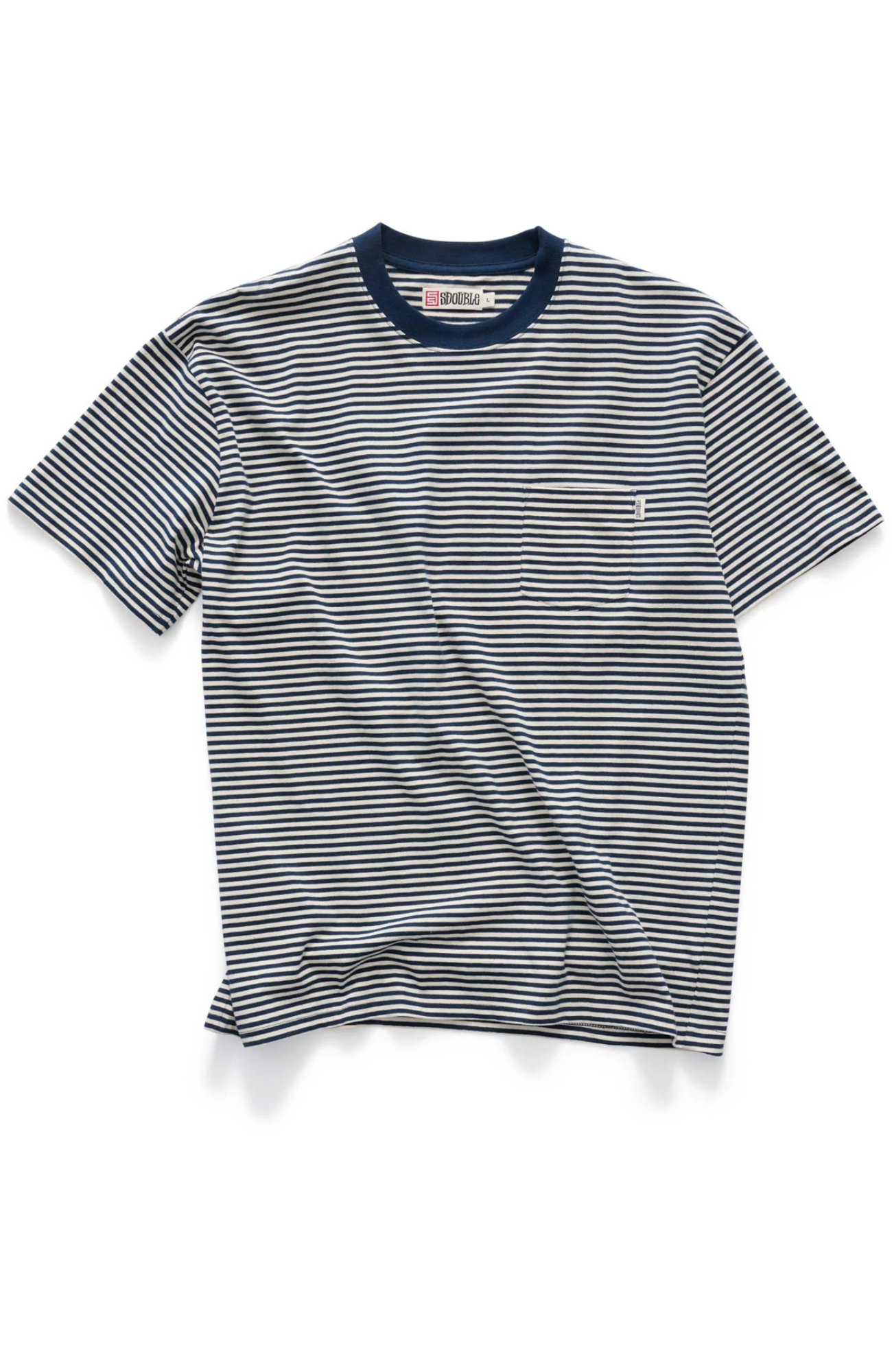 Stripe Pocket T-Shirt Navy Natural
