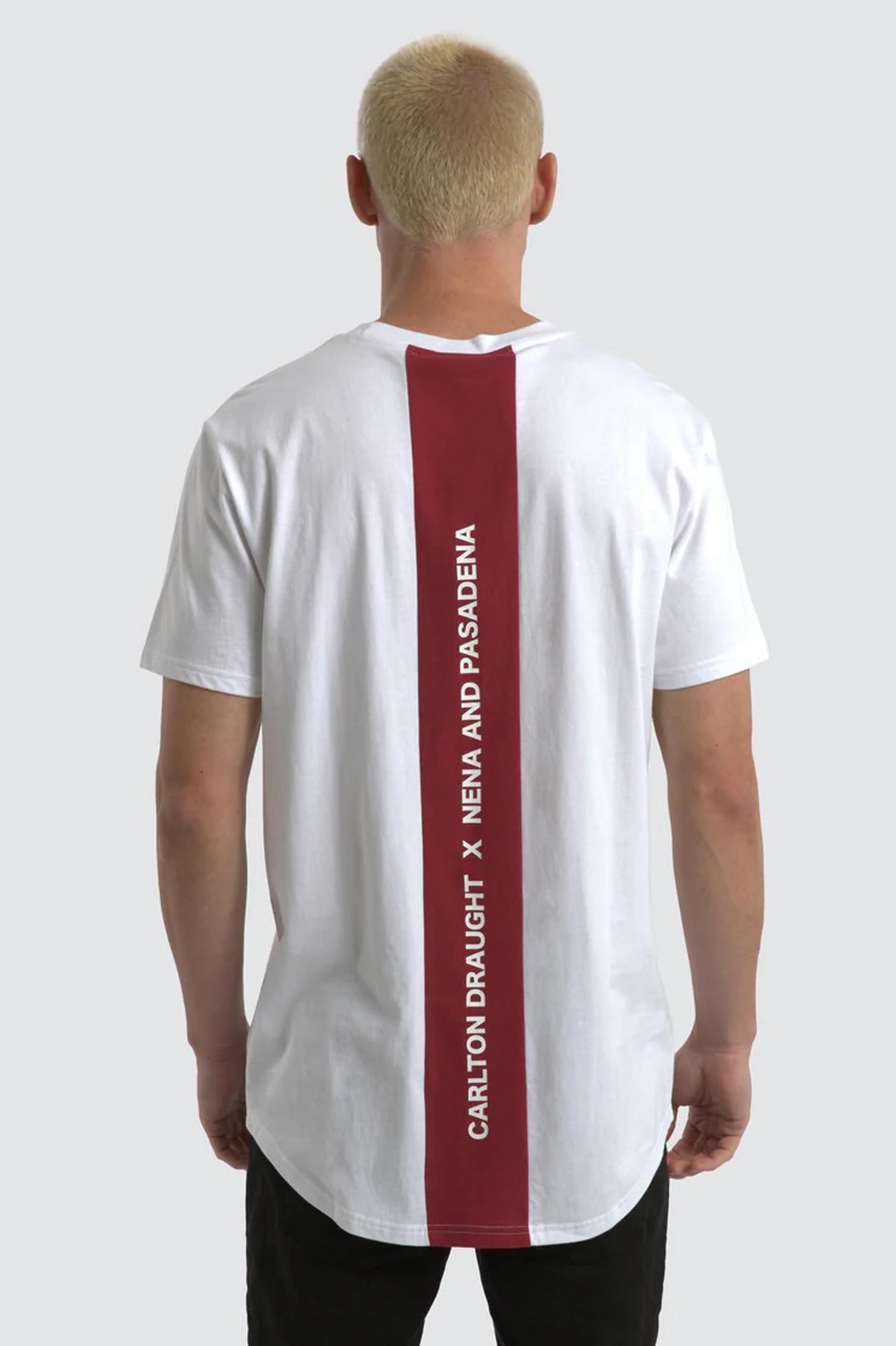 Bramling Cape Back Tee White Maroon