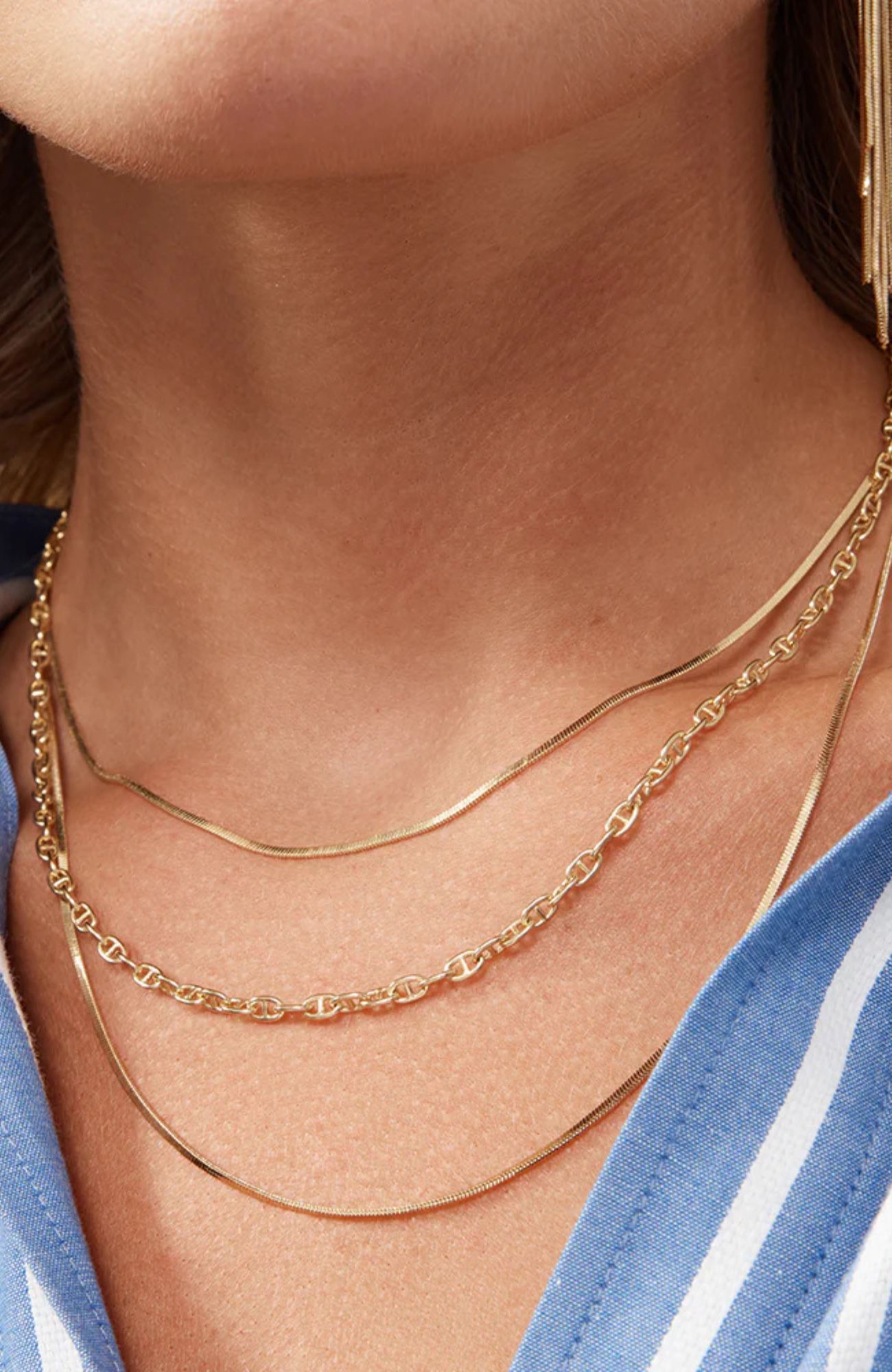 2 Layer Snake Chain Necklace Gold